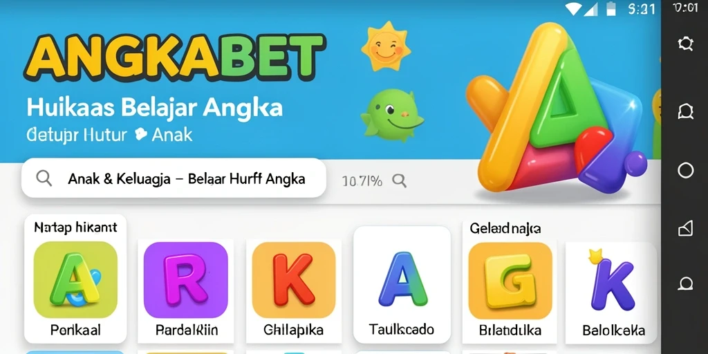 Antarmuka aplikasi ANGKABET yang interaktif dan ramah anak.