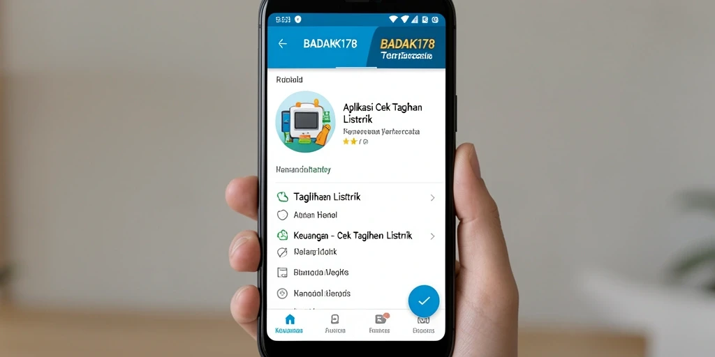 Tampilan antarmuka BADAK178 saat cek tagihan listrik.
