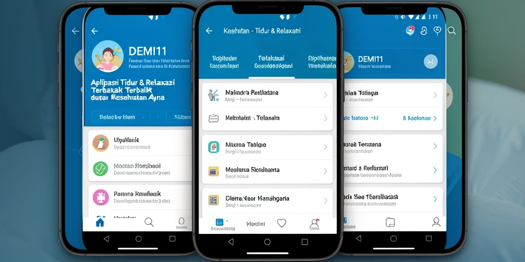Antarmuka pengguna sederhana dan menenangkan dari aplikasi DEMI11.