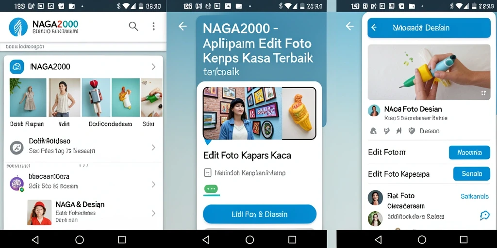 Antarmuka NAGA2000 menampilkan berbagai alat pengeditan foto kertas kaca.