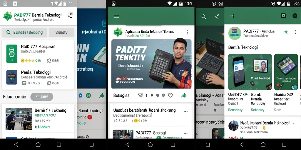 Tampilan antarmuka PADI777 dengan berita teknologi terkini.
