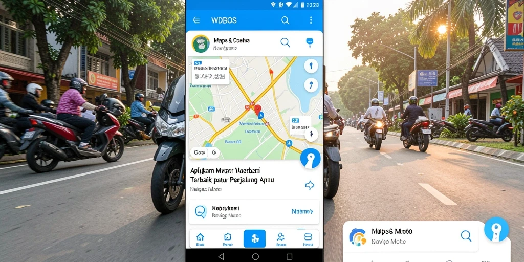 Screenshot aplikasi WDBOS menampilkan antarmuka navigasi motor yang intuitif.