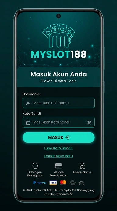 Tampilan halaman login myslot188